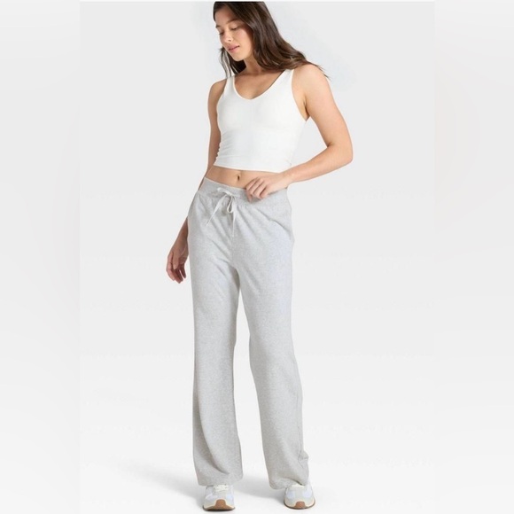 all in motion Pants - All In Motion Women’s Modal French Terry Flare Sweatpants ~ Gray ~ Size S